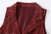 Load image into Gallery viewer, 3 Pieces Set Baby Kid Boys Birthday Party Solid Color Bow Shirts Checked Vests Waistcoats And Pants Wholesale 221216439
