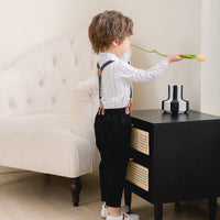 Load image into Gallery viewer, 2 Pieces Set Baby Kid Boys Birthday Party Striped Bow Shirts And Solid Color Jumpsuits Wholesale 221216441
