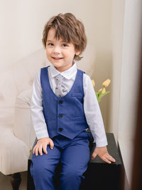 Load image into Gallery viewer, 3 Pieces Set Baby Kid Boys Birthday Party Solid Color Bow Shirts Vests Waistcoats And Pants Wholesale 221216443
