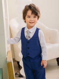 Load image into Gallery viewer, 3 Pieces Set Baby Kid Boys Birthday Party Solid Color Bow Shirts Vests Waistcoats And Pants Wholesale 221216443
