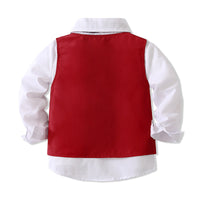 Load image into Gallery viewer, 3 Pieces Set Baby Kid Boys Birthday Party Solid Color Bow Shirts Vests Waistcoats And Pants Wholesale 221216444
