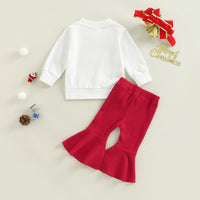 Load image into Gallery viewer, 2 Pieces Set Baby Kid Girls Christmas Letters Hoodies Swearshirts And Solid Color Pants Wholesale 221216447
