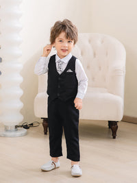 Load image into Gallery viewer, 3 Pieces Set Baby Kid Boys Birthday Party Solid Color Bow Shirts Vests Waistcoats And Pants Wholesale 221216452
