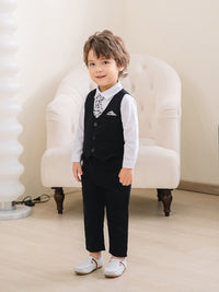 Load image into Gallery viewer, 3 Pieces Set Baby Kid Boys Birthday Party Solid Color Bow Shirts Vests Waistcoats And Pants Wholesale 221216452
