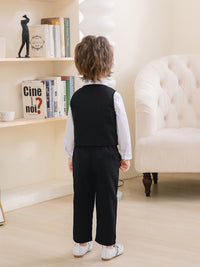 Load image into Gallery viewer, 3 Pieces Set Baby Kid Boys Birthday Party Solid Color Bow Shirts Vests Waistcoats And Pants Wholesale 221216452
