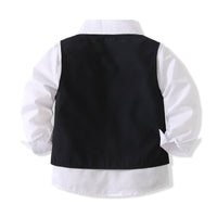 Load image into Gallery viewer, 3 Pieces Set Baby Kid Boys Birthday Party Solid Color Bow Shirts Vests Waistcoats And Pants Wholesale 221216452
