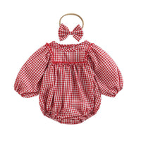 Load image into Gallery viewer, Baby Girls Checked Rompers Wholesale 221216453
