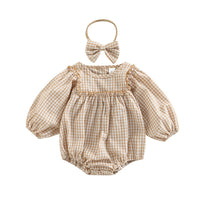 Load image into Gallery viewer, Baby Girls Checked Rompers Wholesale 221216453
