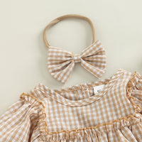 Load image into Gallery viewer, Baby Girls Checked Rompers Wholesale 221216453
