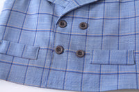 Load image into Gallery viewer, 3 Pieces Set Baby Kid Boys Birthday Party Solid Color Bow Shirts Checked Vests Waistcoats And Pants Wholesale 221216456
