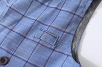 Load image into Gallery viewer, 3 Pieces Set Baby Kid Boys Birthday Party Solid Color Bow Shirts Checked Vests Waistcoats And Pants Wholesale 221216456
