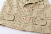 Load image into Gallery viewer, 3 Pieces Set Baby Kid Boys Birthday Party Bow Shirts Checked Vests Waistcoats And Pants Wholesale 221216458
