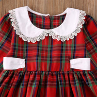Load image into Gallery viewer, Baby Kid Girls Checked Lace Christmas Dresses Wholesale 22121647
