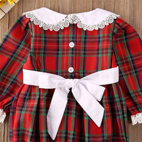 Load image into Gallery viewer, Baby Kid Girls Checked Lace Christmas Dresses Wholesale 22121647
