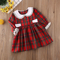 Load image into Gallery viewer, Baby Kid Girls Checked Lace Christmas Dresses Wholesale 22121647

