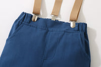 Load image into Gallery viewer, 2 Pieces Set Baby Kid Boys Birthday Party Solid Color Bow Shirts And Jumpsuits Wholesale 221216487
