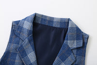 Load image into Gallery viewer, 3 Pieces Set Baby Kid Boys Birthday Party Car Bow Shirts Checked Vests Waistcoats And Solid Color Pants Wholesale 221216497
