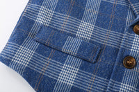 Load image into Gallery viewer, 3 Pieces Set Baby Kid Boys Birthday Party Car Bow Shirts Checked Vests Waistcoats And Solid Color Pants Wholesale 221216497
