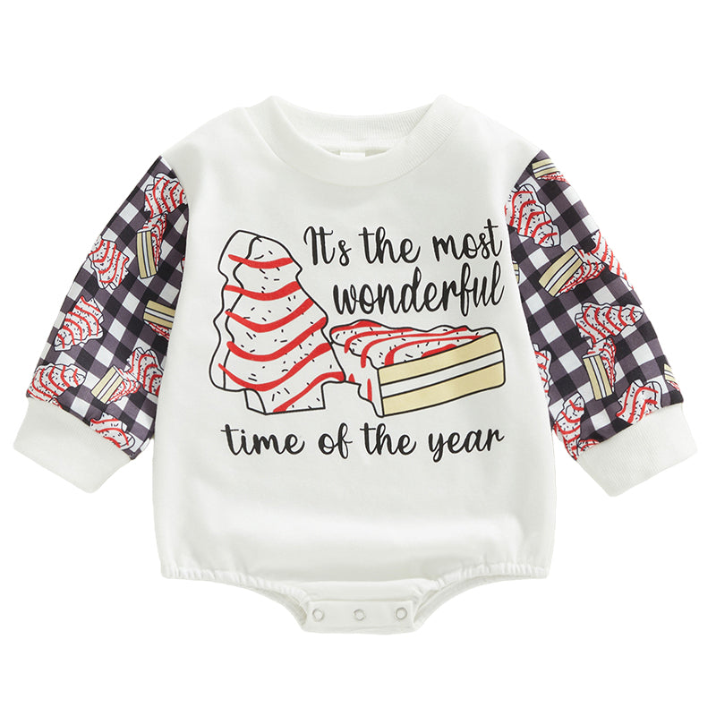 Baby Unisex Letters Cartoon Print Christmas Rompers Wholesale 221216498