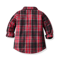 Load image into Gallery viewer, 2 Pieces Set Baby Kid Boys Checked Print Shirts And Dinosaur Pants Wholesale 221216501
