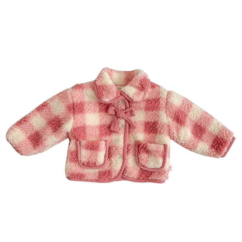 Baby Girls Checked Jackets Outwears Wholesale 221216510