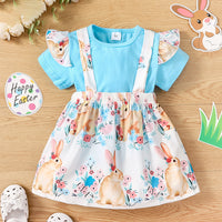 Load image into Gallery viewer, 2 Pieces Set Baby Kid Girls Animals Cartoon Print T-Shirts And Dresses Wholesale 221216517
