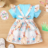 Load image into Gallery viewer, 2 Pieces Set Baby Kid Girls Animals Cartoon Print T-Shirts And Dresses Wholesale 221216517
