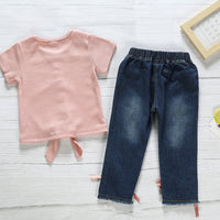 Load image into Gallery viewer, 2 Pieces Set Baby Kid Girls Solid Color T-Shirts And Pants Wholesale 221216526
