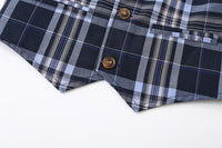 Load image into Gallery viewer, 3 Pieces Set Baby Kid Boys Birthday Party Solid Color Bow Shirts Checked Vests Waistcoats And Pants Wholesale 221216530
