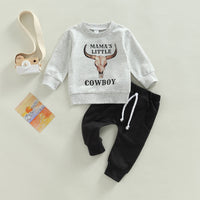 Load image into Gallery viewer, 2 Pieces Set Baby Kid Boys Letters Animals Print Hoodies Swearshirts And Solid Color Ribbon Pants Wholesale 221216540
