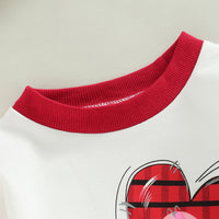 Load image into Gallery viewer, Baby Girls Letters Color-blocking Love heart Print Valentine&#39;s Day Rompers Wholesale 221216541
