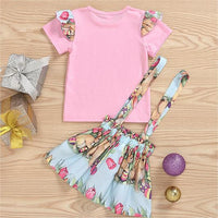 Load image into Gallery viewer, 2 Pieces Set Baby Kid Girls Easter Solid Color Print Tops And Cartoon Dresses Wholesale 221216560
