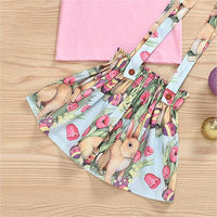 Load image into Gallery viewer, 2 Pieces Set Baby Kid Girls Easter Solid Color Print Tops And Cartoon Dresses Wholesale 221216560
