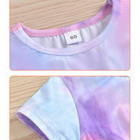 Load image into Gallery viewer, 2 Pieces Set Baby Kid Girls Tie Dye Tops And Ripped Pants Wholesale 221216572
