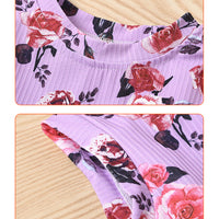 Load image into Gallery viewer, 2 Pieces Set Baby Kid Girls Flower Print Tank Tops And Ripped Shorts Wholesale 221216573
