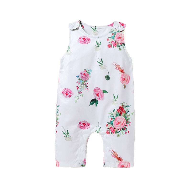 Baby Girls Flower Print Jumpsuits Wholesale 22121658