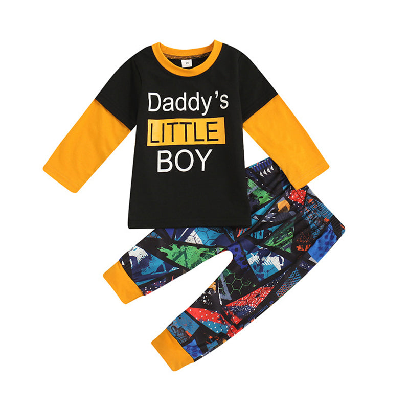 2 Pieces Set Baby Kid Boys Letters Tops And Graphic Pants Wholesale 221216586