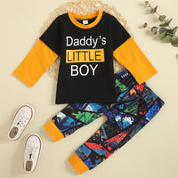 Load image into Gallery viewer, 2 Pieces Set Baby Kid Boys Letters Tops And Graphic Pants Wholesale 221216586
