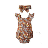 Load image into Gallery viewer, Baby Girls Flower Print Rompers Wholesale 221216587
