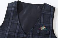 Load image into Gallery viewer, 3 Pieces Set Baby Kid Boys Birthday Party Solid Color Bow Shirts Checked Vests Waistcoats And Pants Wholesale 22121660
