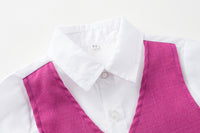 Load image into Gallery viewer, 3 Pieces Set Baby Kid Boys Birthday Color-blocking Shirts Solid Color Pants And Bow Others accessories Wholesale 221216605
