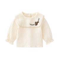 Load image into Gallery viewer, 2 Pieces Set Baby Girls Cartoon Embroidered Print Tops And Polka dots Rompers Wholesale 221216609
