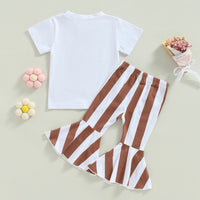 Load image into Gallery viewer, 2 Pieces Set Baby Kid Girls Letters Car Cartoon Print T-Shirts And Striped Pants Wholesale 221216614
