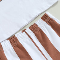 Load image into Gallery viewer, 2 Pieces Set Baby Kid Girls Letters Car Cartoon Print T-Shirts And Striped Pants Wholesale 221216614
