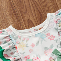 Load image into Gallery viewer, Baby Girls Flower Bow Print Rompers Wholesale 22121662
