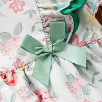 Load image into Gallery viewer, Baby Girls Flower Bow Print Rompers Wholesale 22121662
