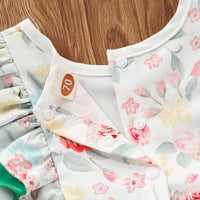 Load image into Gallery viewer, Baby Girls Flower Bow Print Rompers Wholesale 22121662
