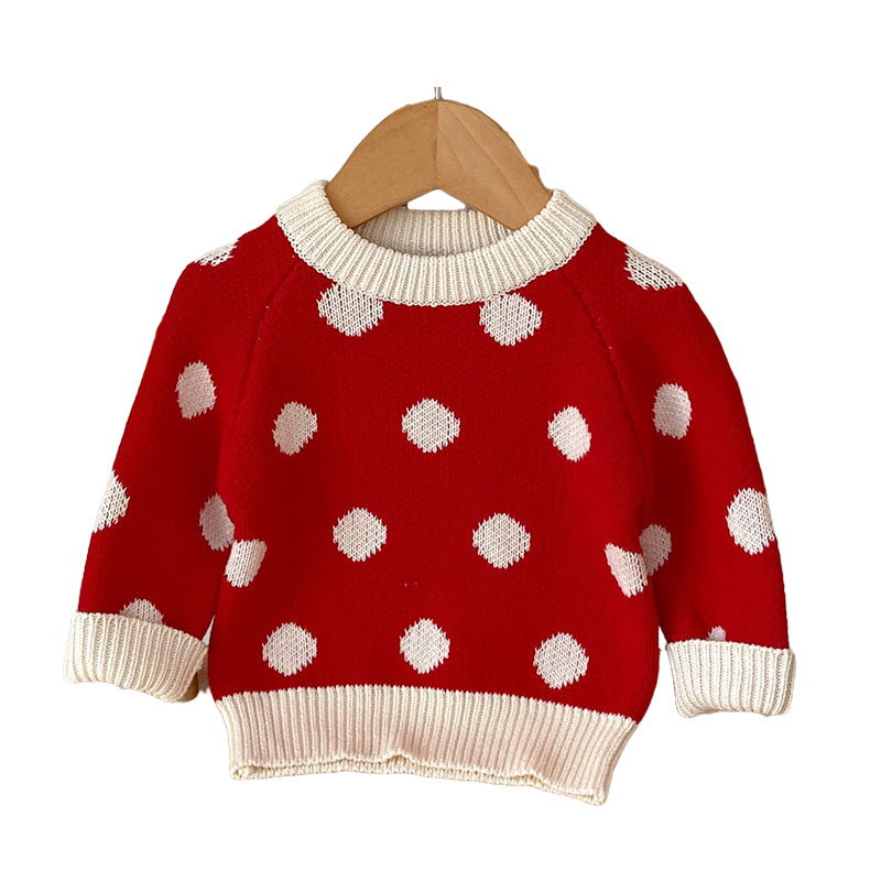 Baby Girls Polka dots Crochet Sweaters Wholesale 221216620