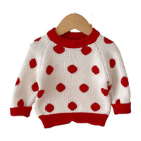Load image into Gallery viewer, Baby Girls Polka dots Crochet Sweaters Wholesale 221216620
