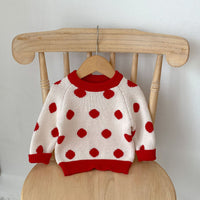 Load image into Gallery viewer, Baby Girls Polka dots Crochet Sweaters Wholesale 221216620
